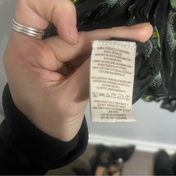 Free People Wild Horses Peacock Print Mini Dress | Boho | Black | Size XS - Picture 11 of 11